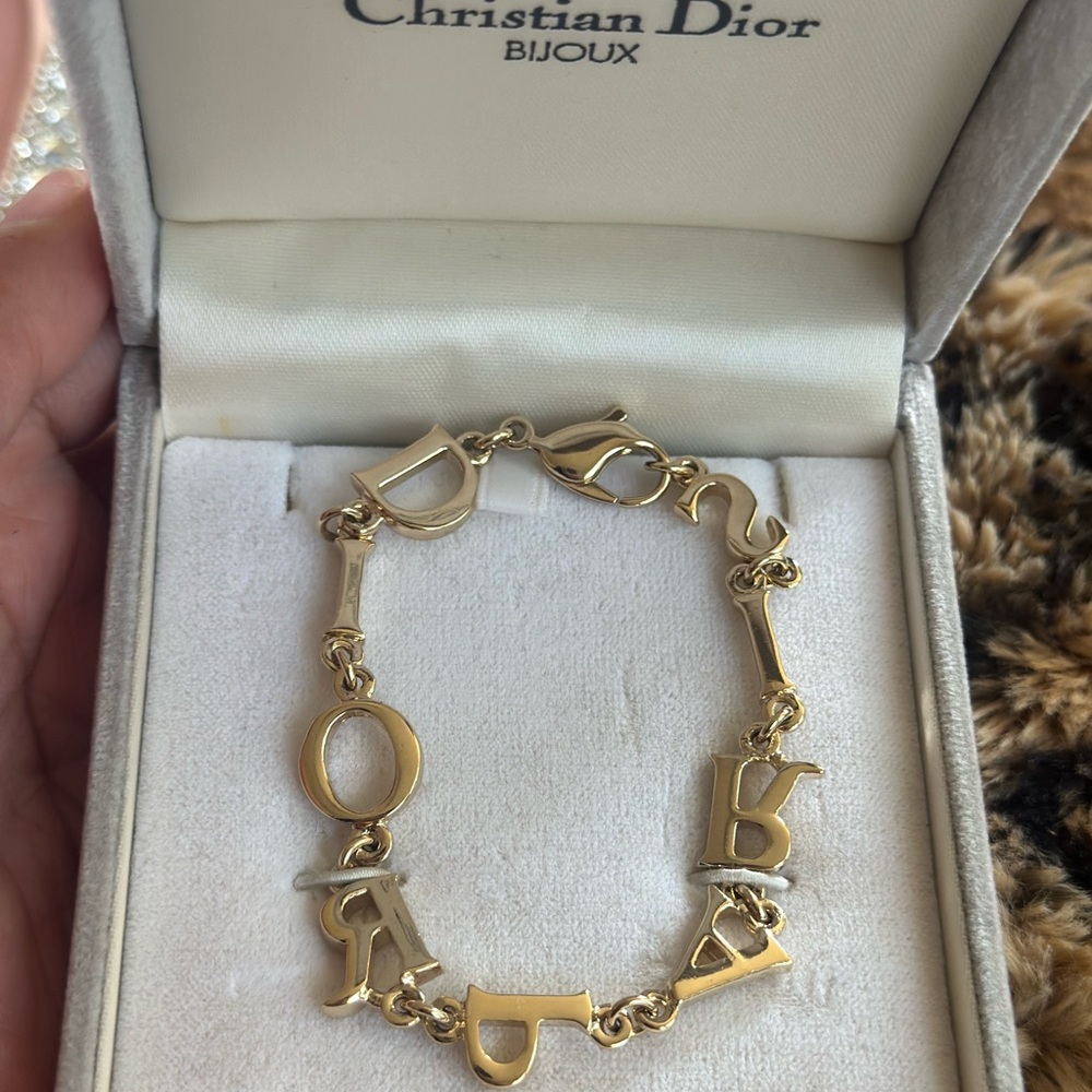 Dior Gold Letter Charm Bracelet